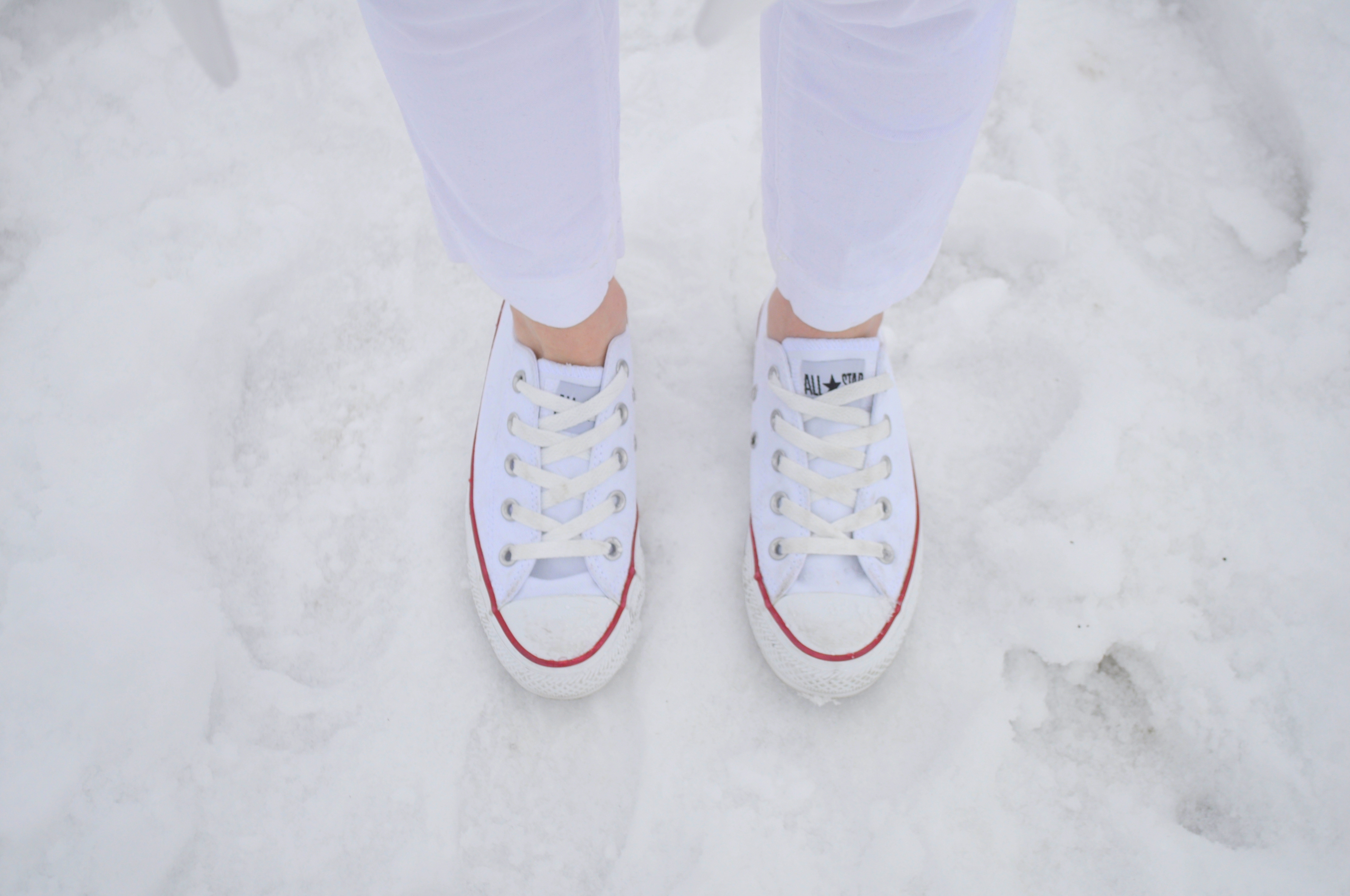 White Converse on snow